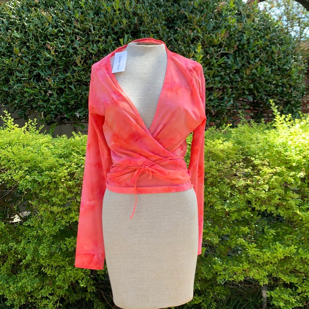 Outdoor Voices Pink Tie Cover Up